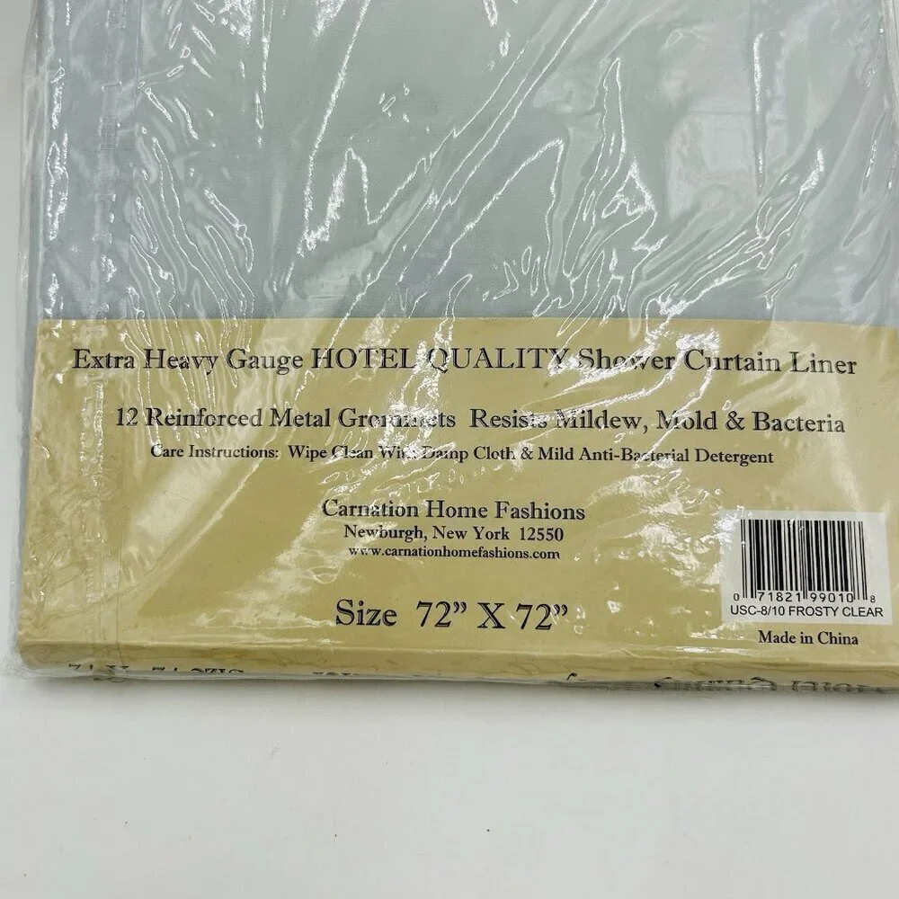 Carnation Home Fashions Hotel Quality Vinyl Shower Curtain Liner 72